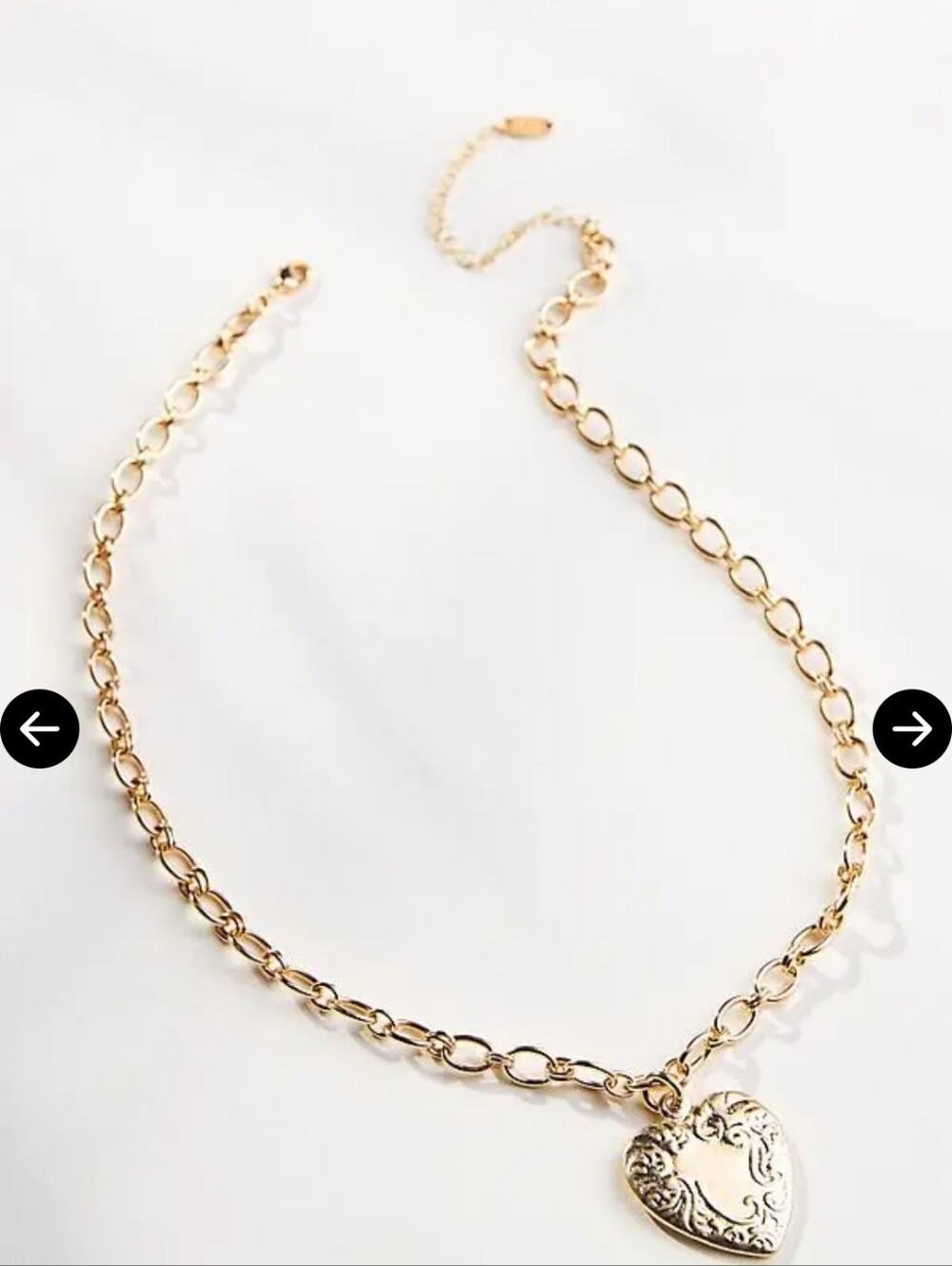 Anthropologie Gold-Tone Heart Pendant Chain Necklace - Like NEW